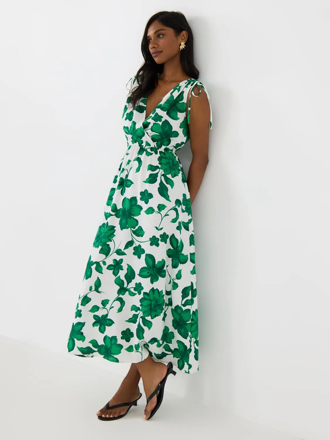 Floral Sleeveless Crossover Midi Dress sold by Suzy Shier product image thumbnail 3