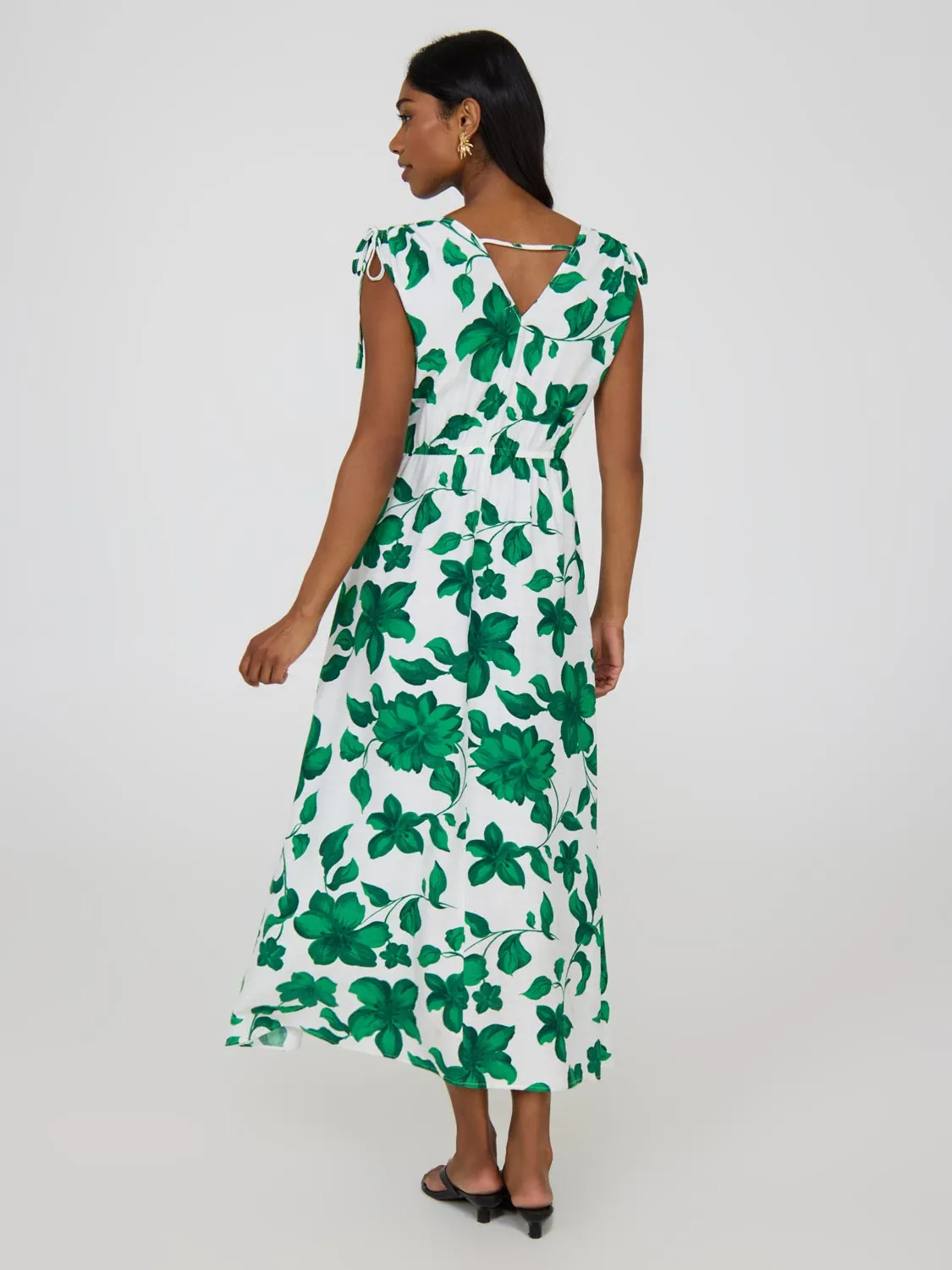 Floral Sleeveless Crossover Midi Dress sold by Suzy Shier product image thumbnail 4