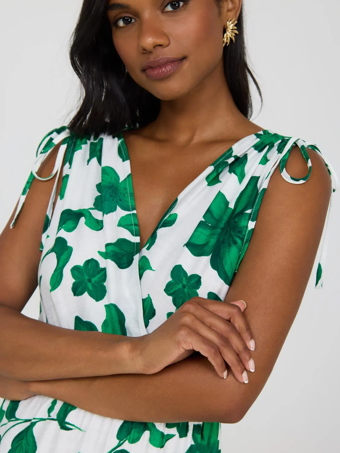 Floral Sleeveless Crossover Midi Dress sold by Suzy Shier product image thumbnail 2