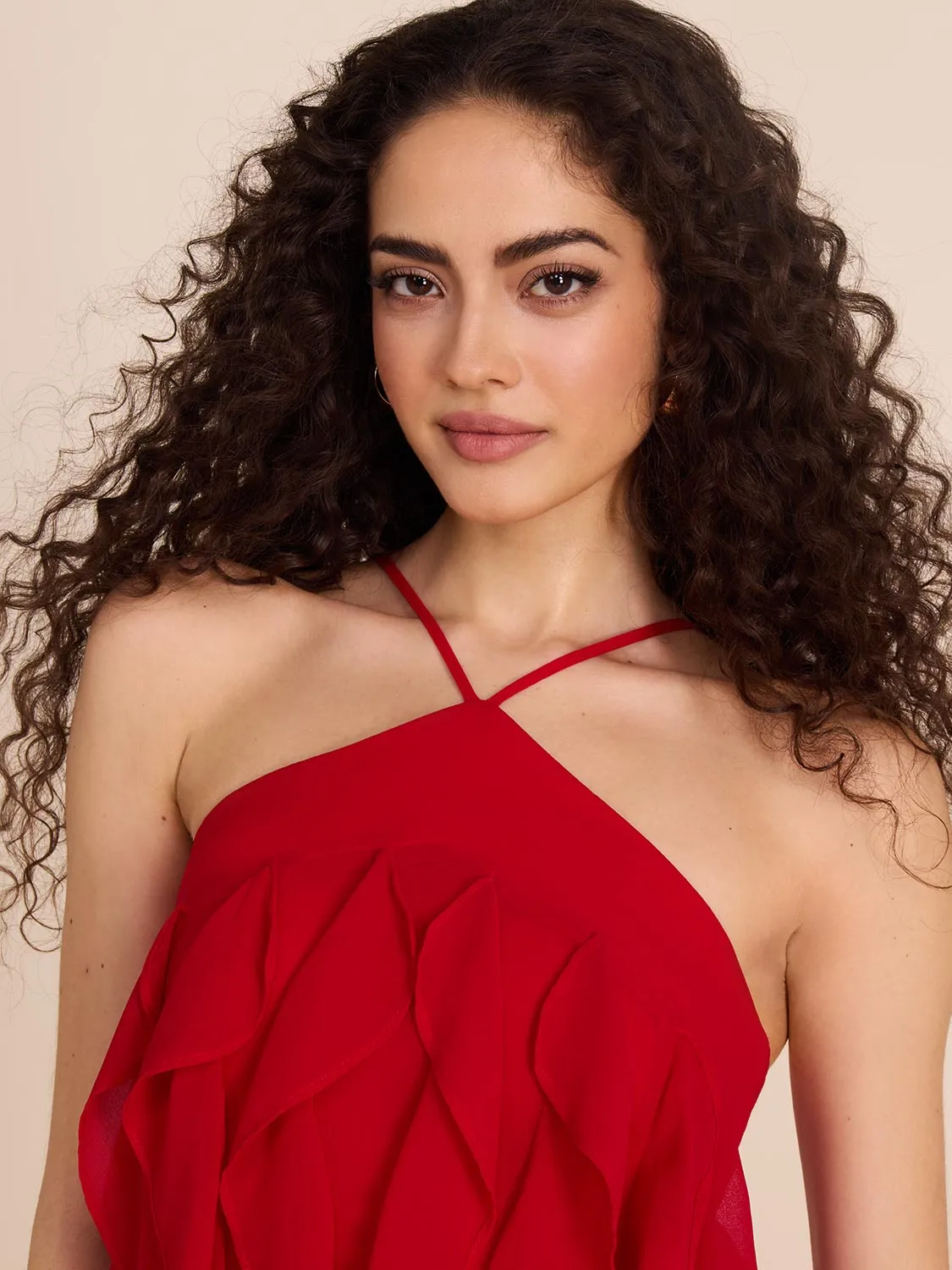 Allover Chiffon Ruffle Gown sold by Suzy Shier product image thumbnail 5