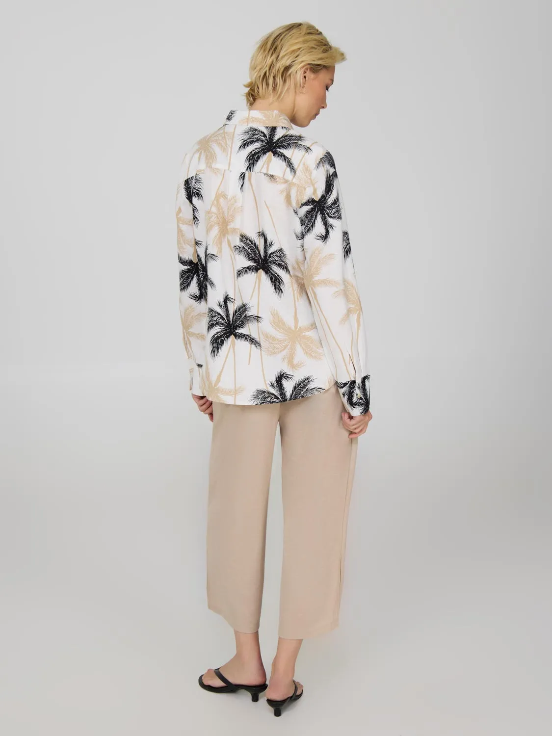 Tropical Print Button-Up Linen Shirt sold by Suzy Shier product image thumbnail 4