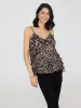 Animal Print Ruffle Chiffon Tank Top sold by Suzy Shier