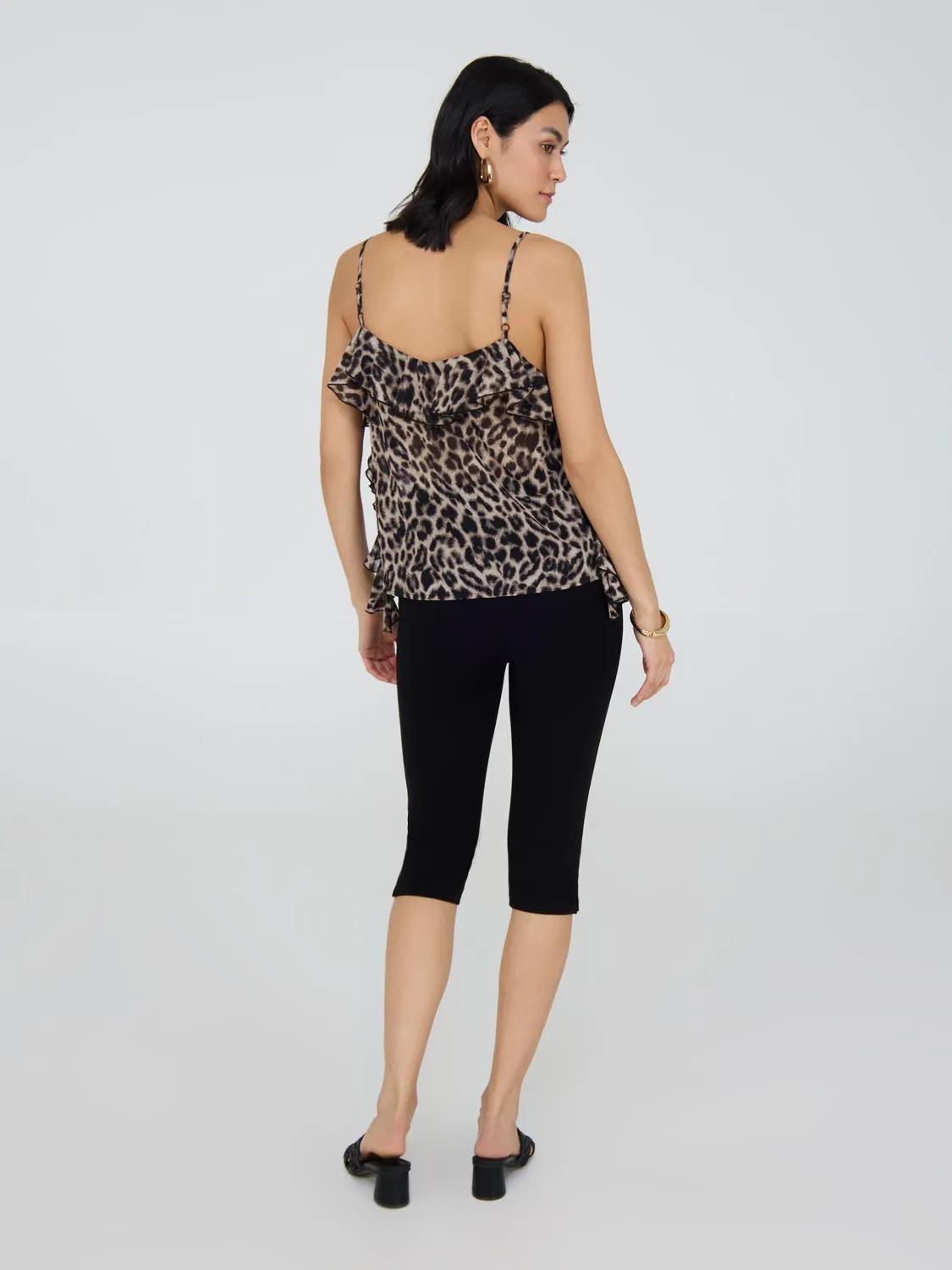 Animal Print Ruffle Chiffon Tank Top sold by Suzy Shier product image thumbnail 4