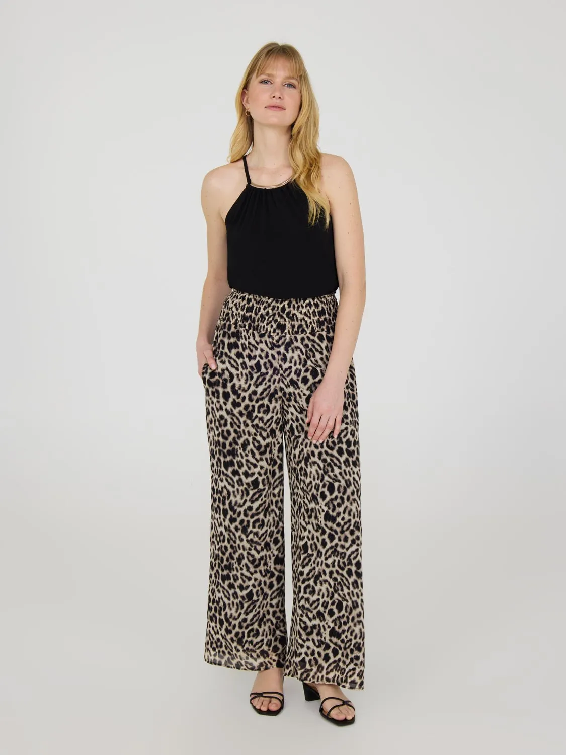 Animal Print Chiffon Palazzo Pants sold by Suzy Shier product image thumbnail 3