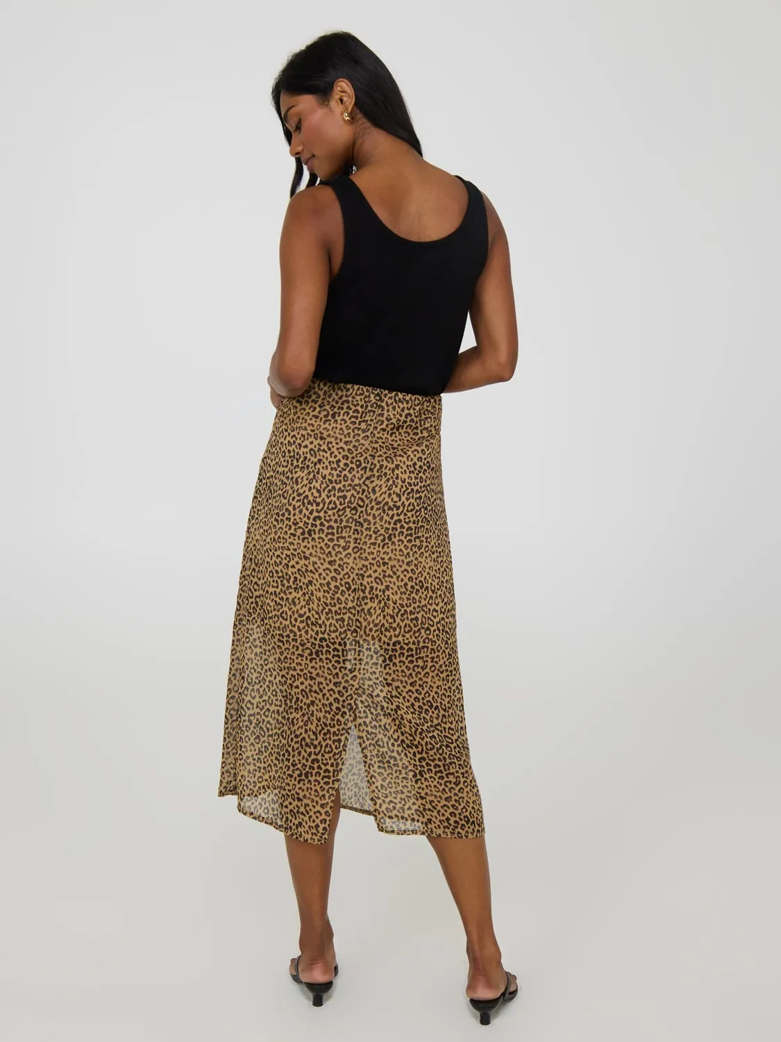 Leopard Print Midi Skirt sold by Suzy Shier product image thumbnail 4