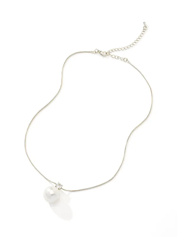 Drop Pearl Slinky Necklace sold by Suzy Shier