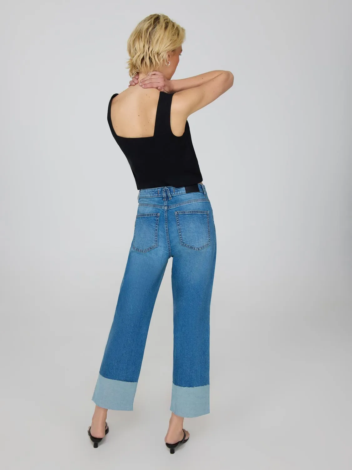 Cropped Straight Leg Cuffed Jeans sold by Suzy Shier product image thumbnail 5