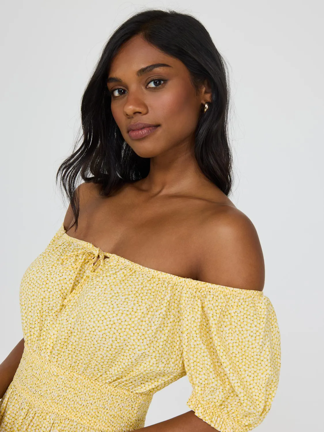 Printed Milkmaid Mini Dress sold by Suzy Shier product image thumbnail 2