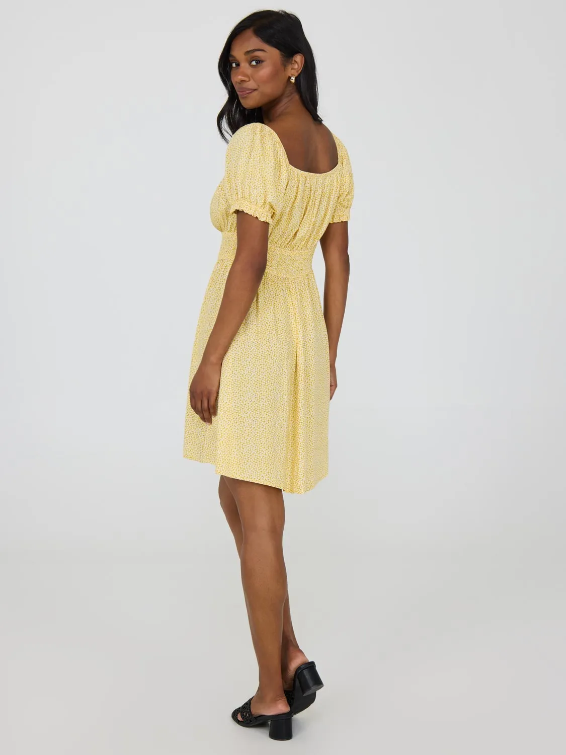 Printed Milkmaid Mini Dress sold by Suzy Shier product image thumbnail 4