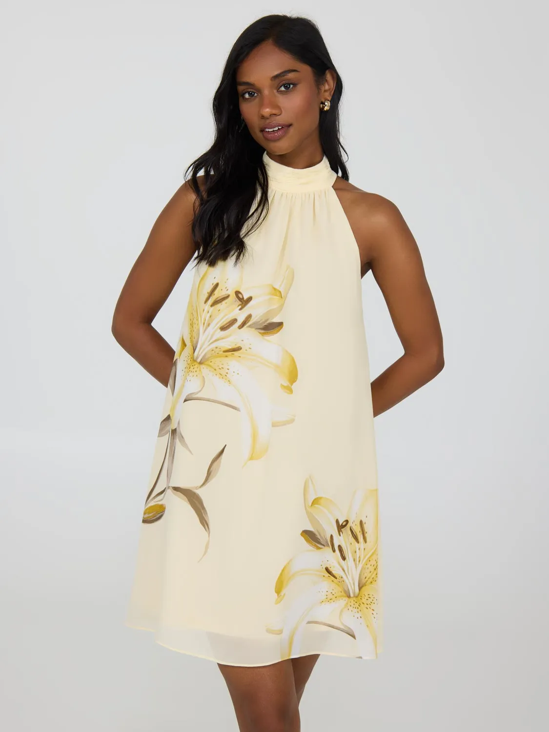 Halter Neck Floral Chiffon Dress sold by Suzy Shier