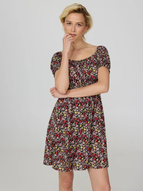 Floral Print Milkmaid Mini Dress sold by Suzy Shier