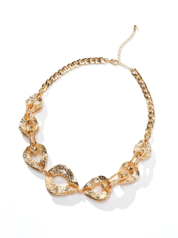 Statement Hammered Metal Necklace sold by Suzy Shier