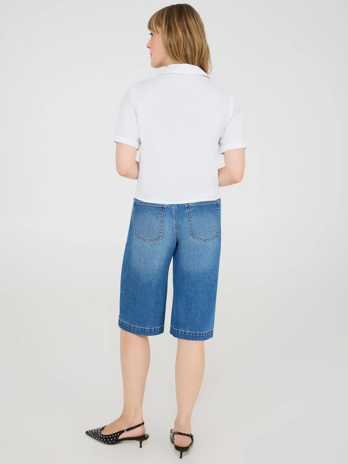 Puff Sleeve Button-Up Cotton Blouse sold by Suzy Shier product image thumbnail 4