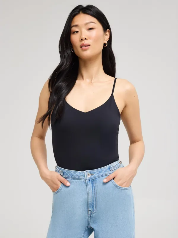 Double Layer V-Neck Tank Top sold by Suzy Shier