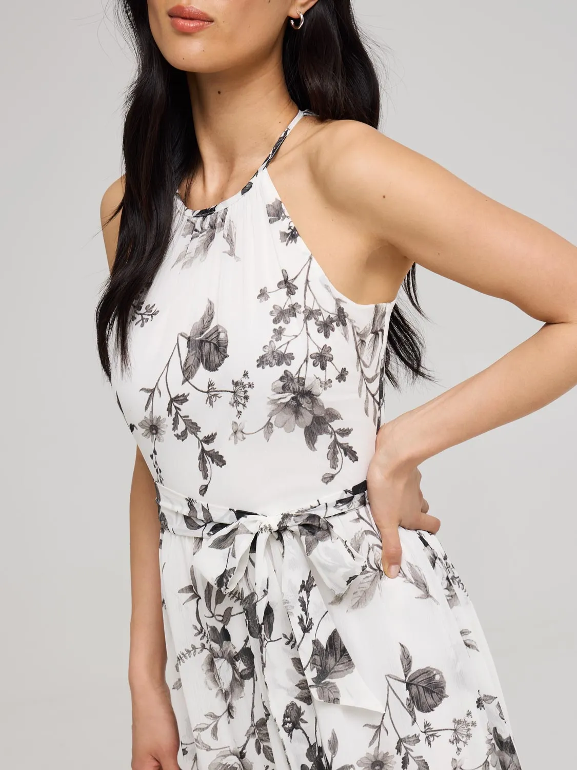 Floral Print Halter Chiffon Dress sold by Suzy Shier product image thumbnail 2