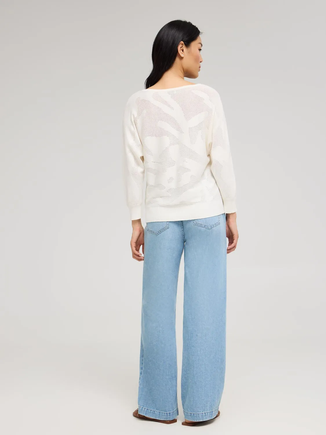 3/4 Dolman Sleeve Pointelle Sweater sold by Suzy Shier product image thumbnail 4