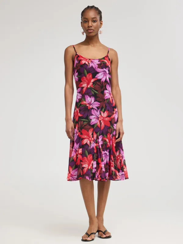 Floral Midi Satin Slip Dress sold by Suzy Shier