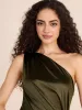 One-Shoulder Satin Gown sold by Suzy Shier