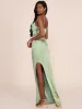 Cowl Neck Fitted Satin Gown sold by Suzy Shier