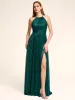 Metallic Crinkle Knit Halter Neck Gown sold by Suzy Shier