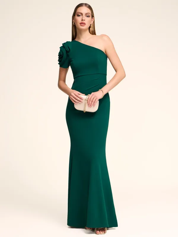 One-Shoulder Rosette Gown sold by Suzy Shier