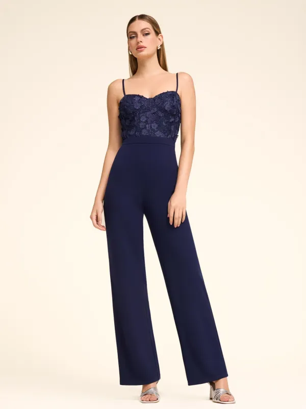 Floral Bustier Wide Leg Jumpsuit sold by Suzy Shier