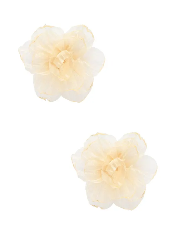 Oversized Organza Flower Earring sold by Suzy Shier