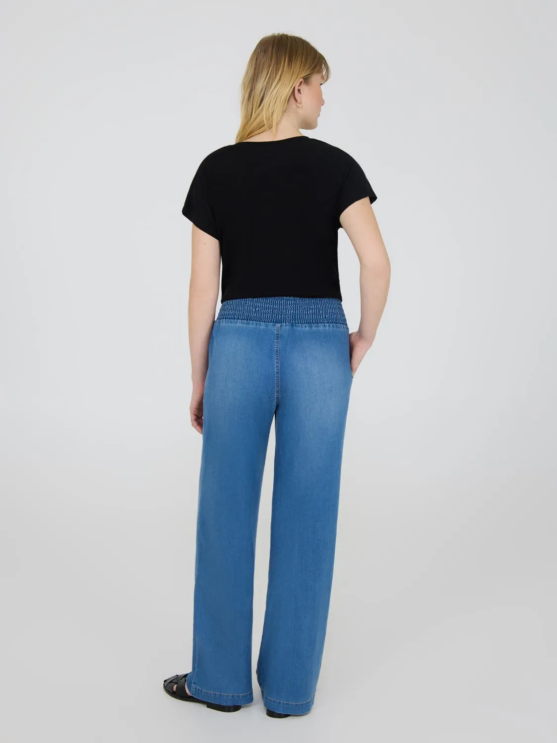 Wide Leg Cotton Denim Pants sold by Suzy Shier product image thumbnail 5