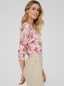 Floral Print 3/4 Dolman Sleeve Top sold by Suzy Shier