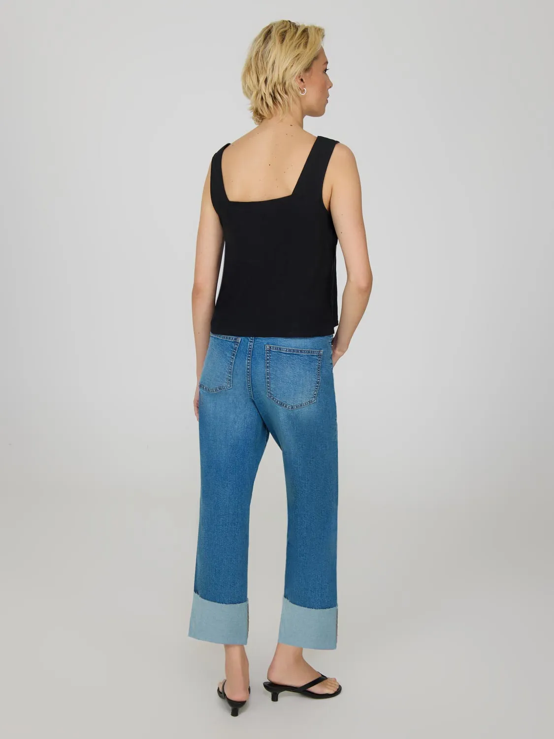 Square Neck Linen Tank Top sold by Suzy Shier product image thumbnail 4