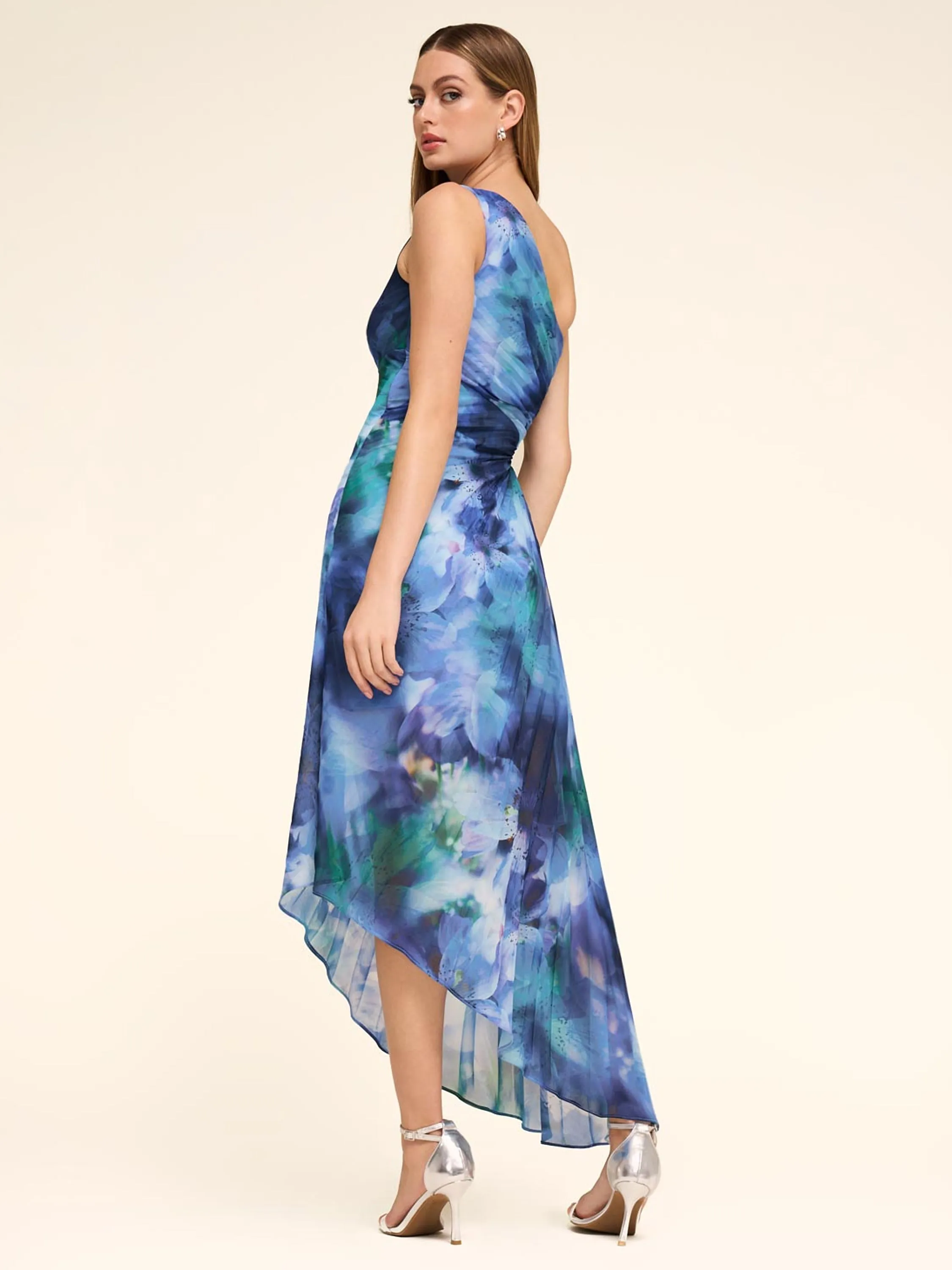 One-Shoulder Pleated Floral Midi Dress sold by Suzy Shier product image thumbnail 5