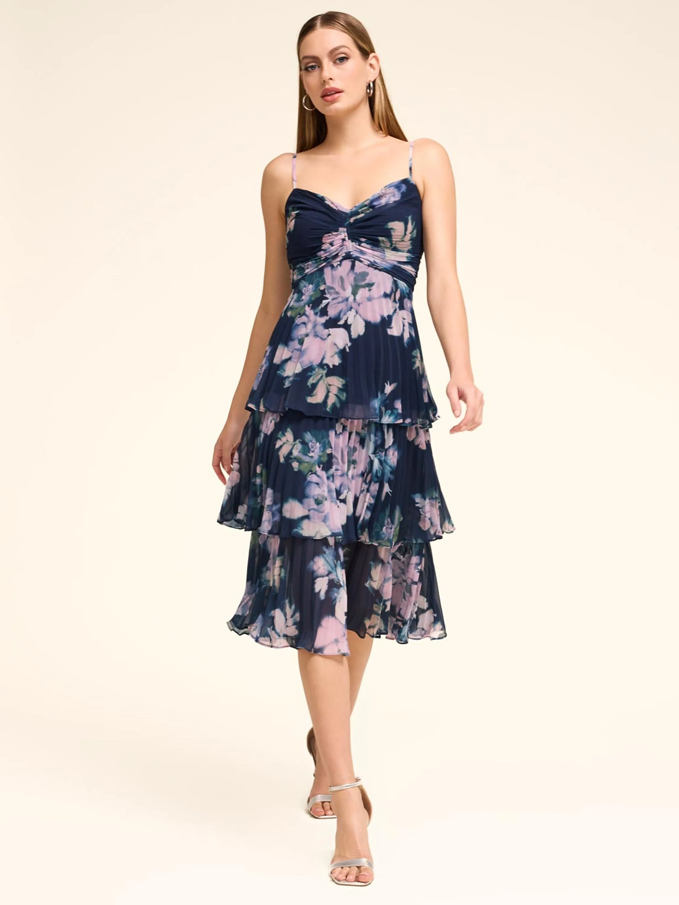 Tiered Floral Chiffon Midi Dress sold by Suzy Shier product image thumbnail 2