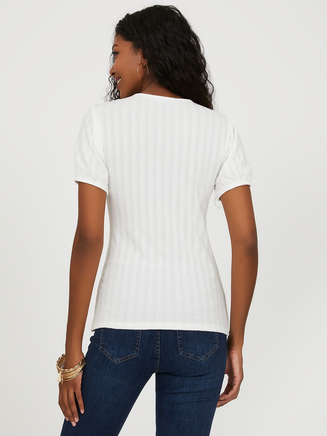 Square Neck Puff Sleeve Top sold by Suzy Shier product image thumbnail 4