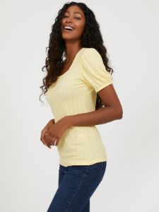 Square Neck Puff Sleeve Top sold by Suzy Shier