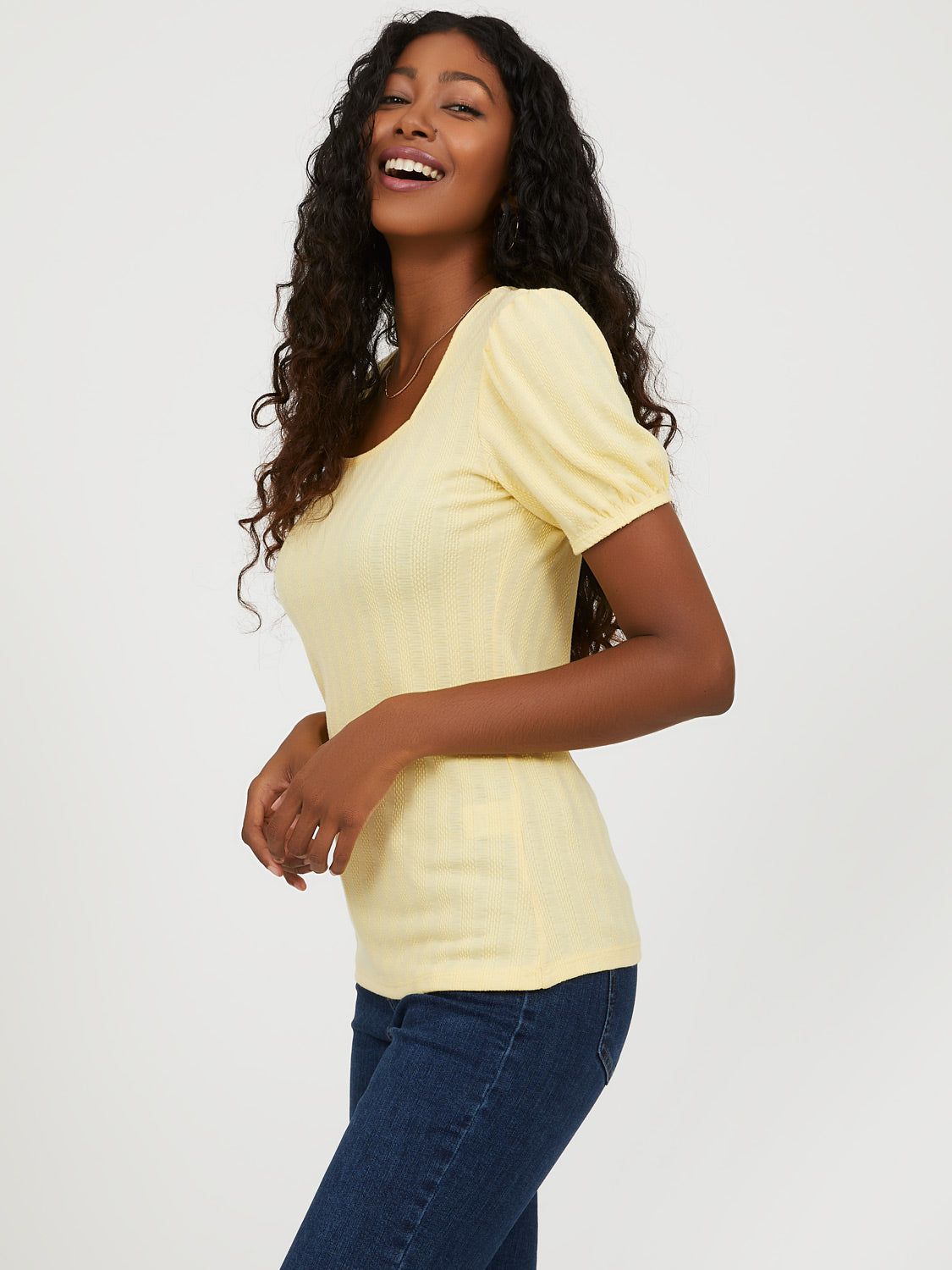 Square Neck Puff Sleeve Top sold by Suzy Shier product image thumbnail 6