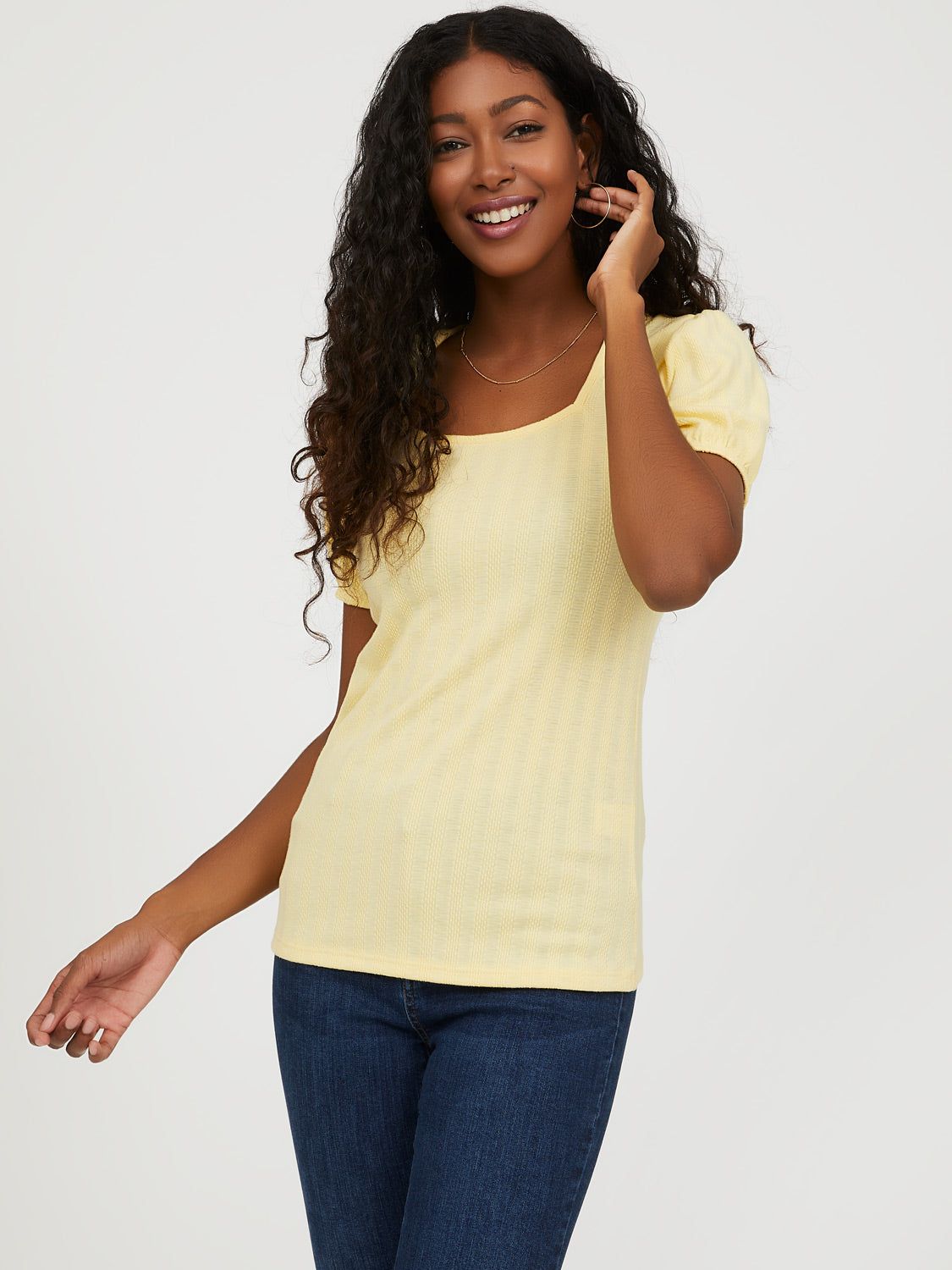 Square Neck Puff Sleeve Top sold by Suzy Shier product image thumbnail 5