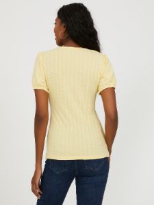 Square Neck Puff Sleeve Top sold by Suzy Shier