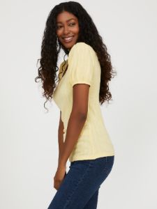 Square Neck Puff Sleeve Top sold by Suzy Shier