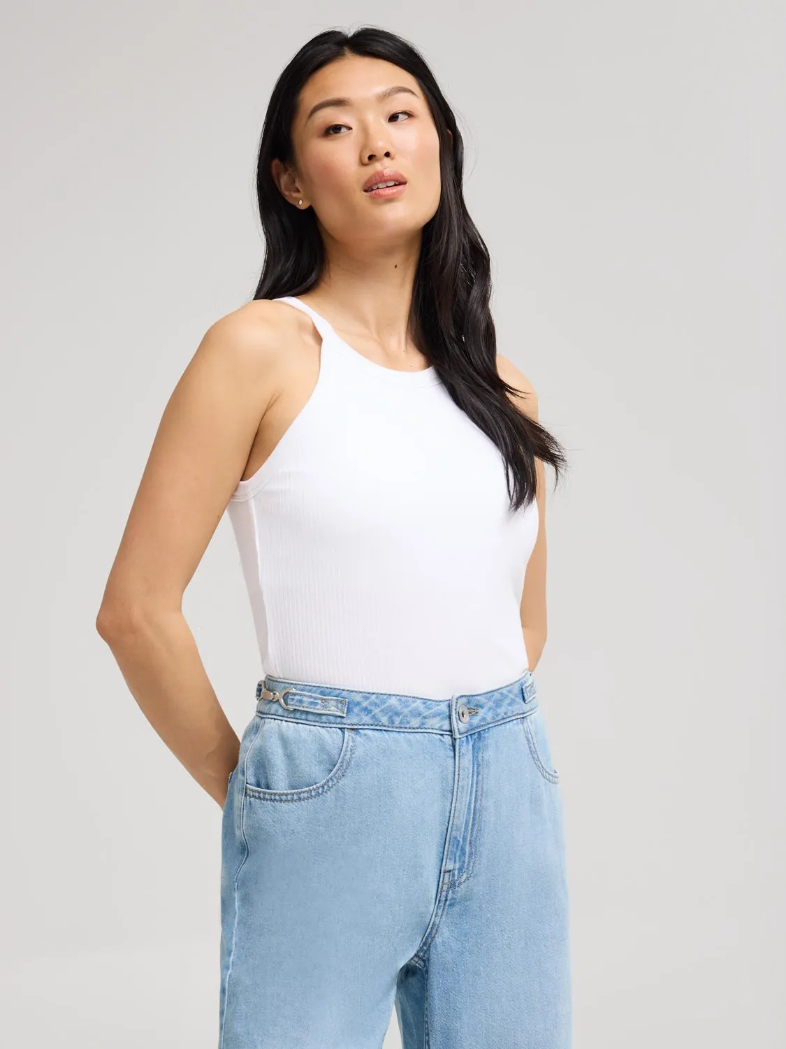 Ribbed Halter Tank Top sold by Suzy Shier product image thumbnail 2