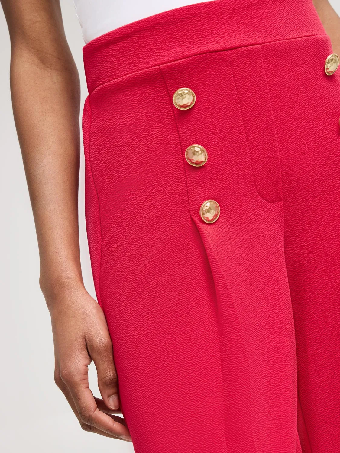 Wide-Leg Gaucho Pants With Button Details sold by Suzy Shier product image thumbnail 5