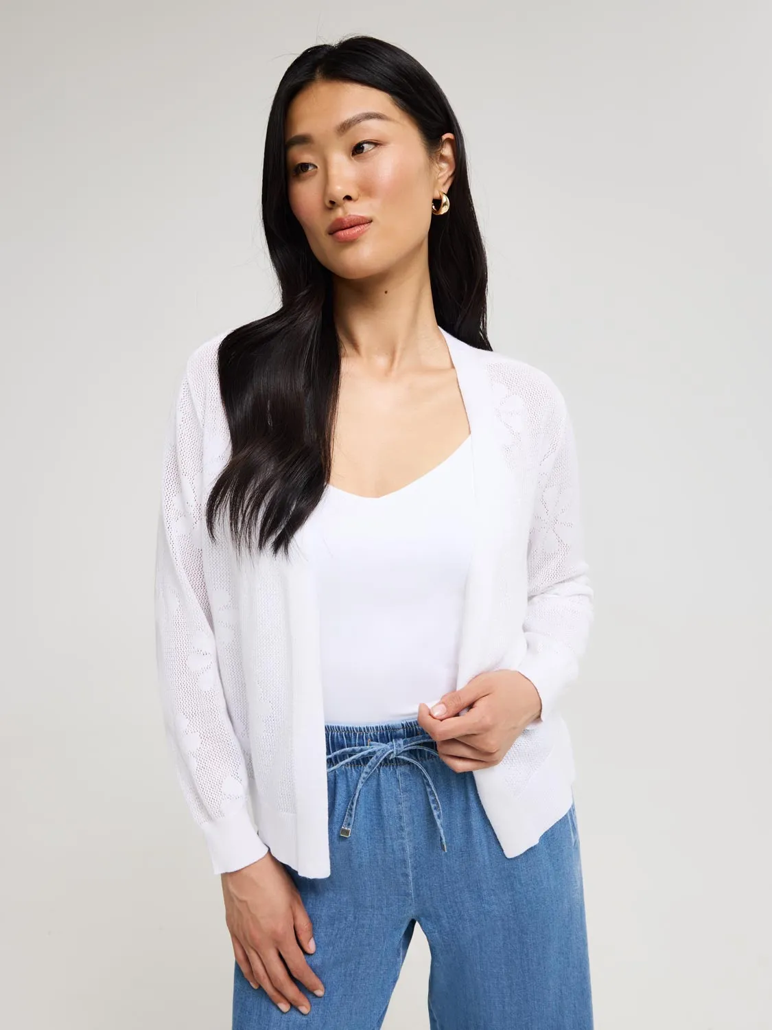 Open Pointelle Cardigan sold by Suzy Shier product image thumbnail 2