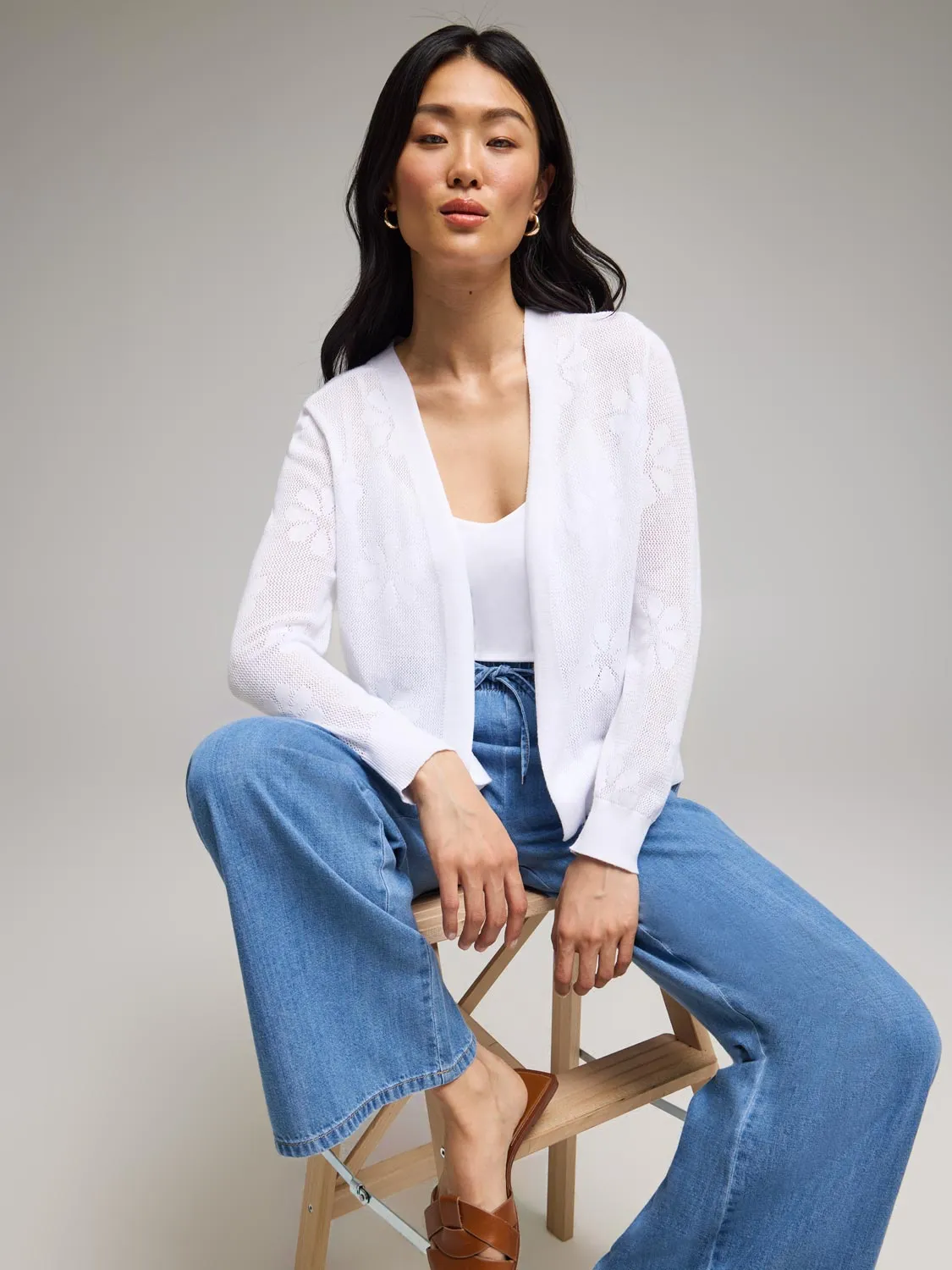 Open Pointelle Cardigan sold by Suzy Shier