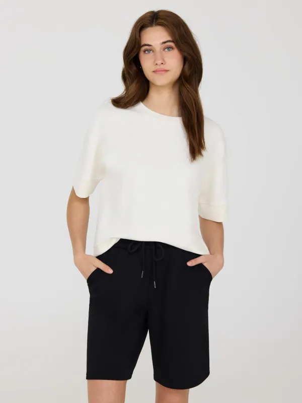 Cloud Fleece Short Drop Shoulder Sweatshirt sold by Suzy Shier