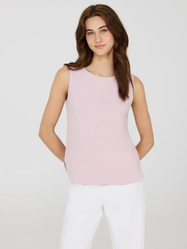 Sleeveless Crepe Shell Top sold by Suzy Shier
