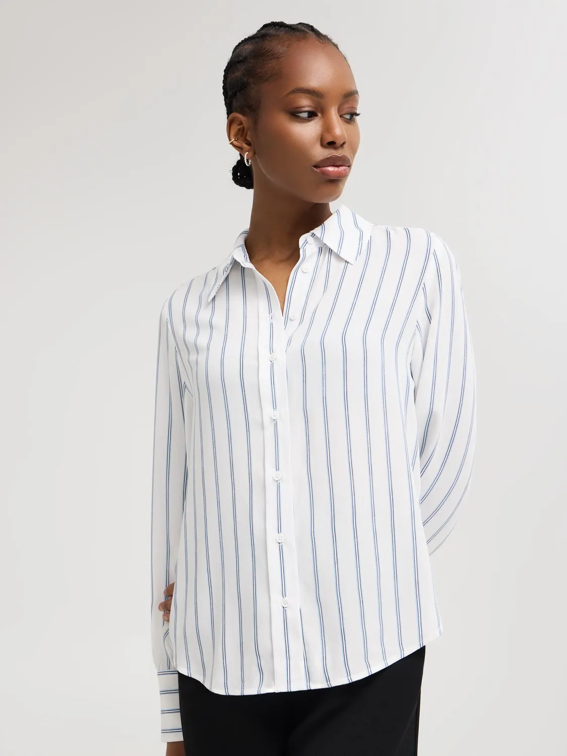 Striped Chiffon Blouse sold by Suzy Shier