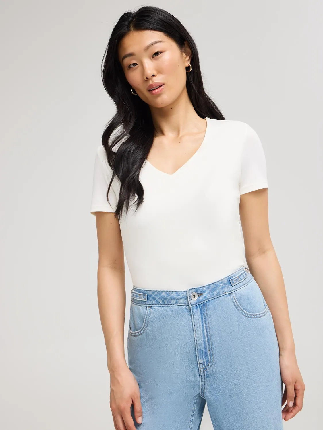 Double Layer V-Neck T-Shirt sold by Suzy Shier product image thumbnail 4