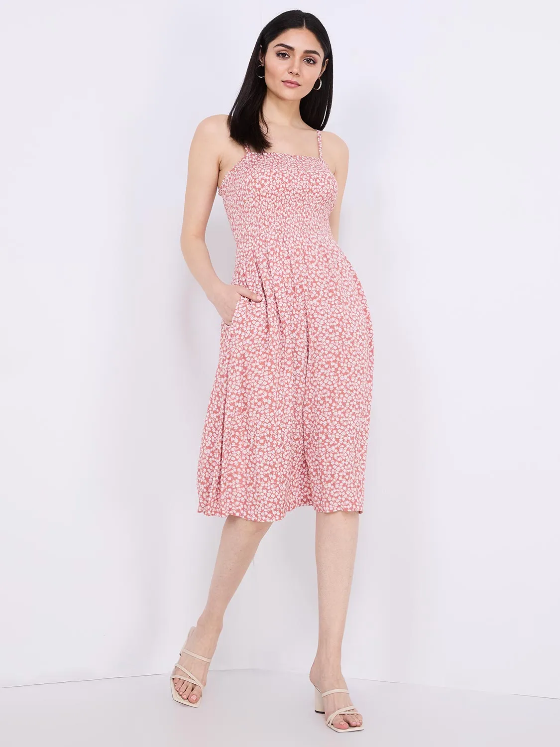 Ditsy Print Spaghetti Strap Midi Dress sold by Suzy Shier