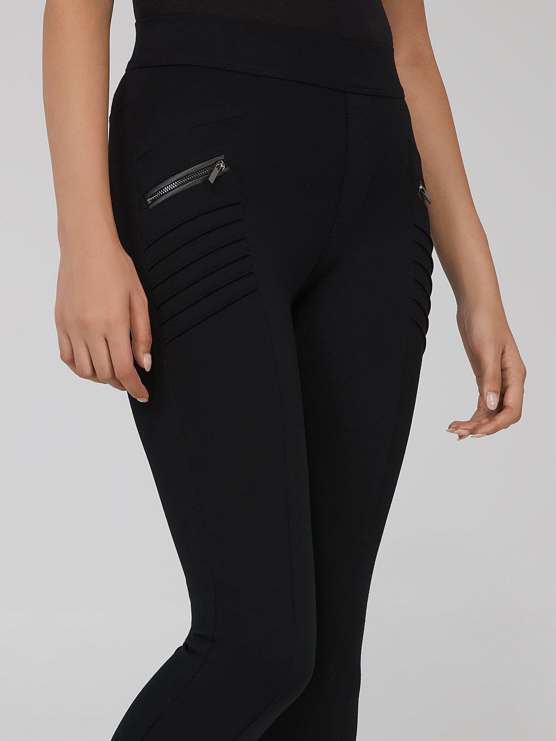 Faux-Leather Trim Skinny Leg Pants sold by Suzy Shier product image thumbnail 2