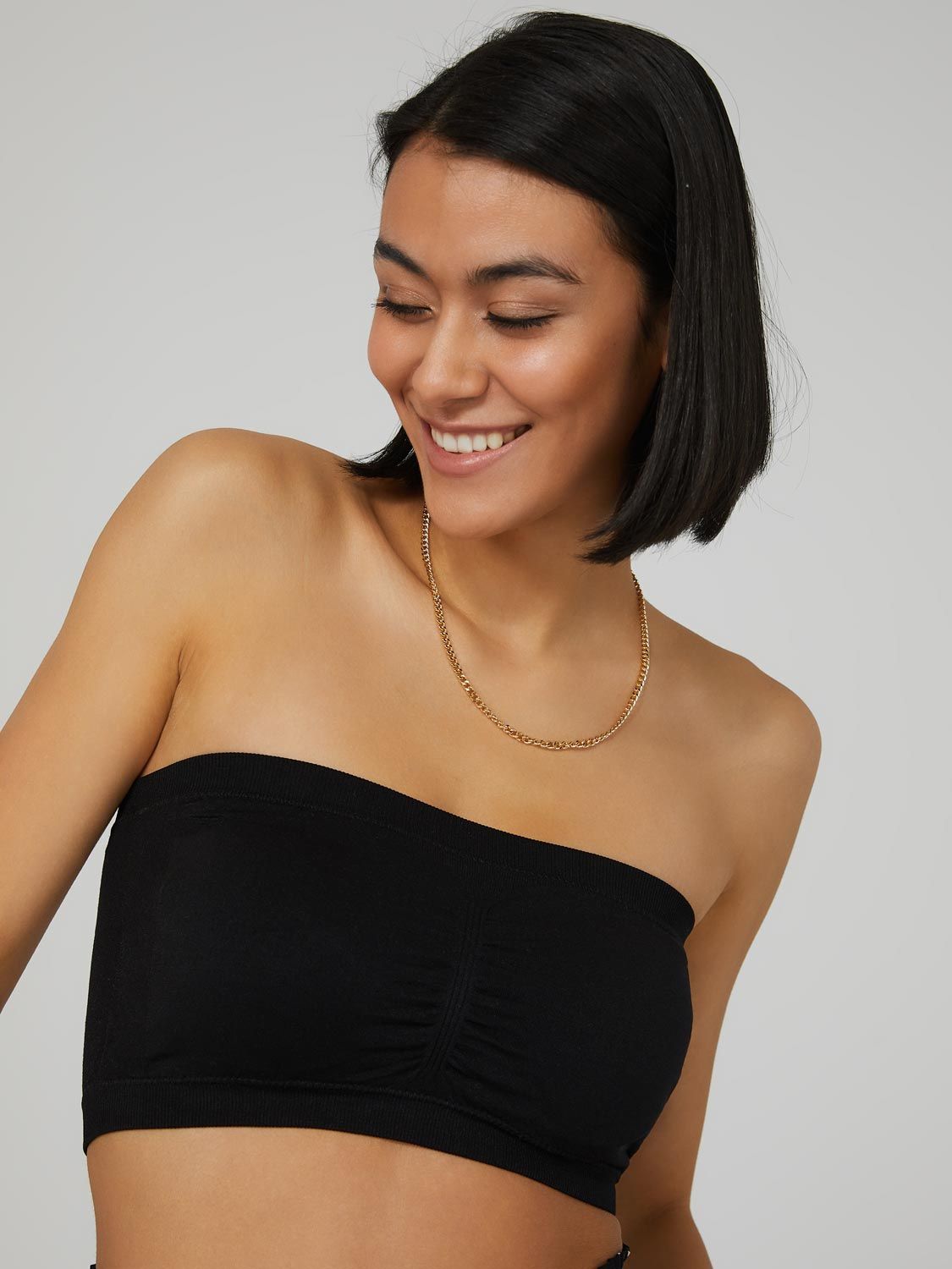 Microfiber Padded Bandeau sold by Suzy Shier