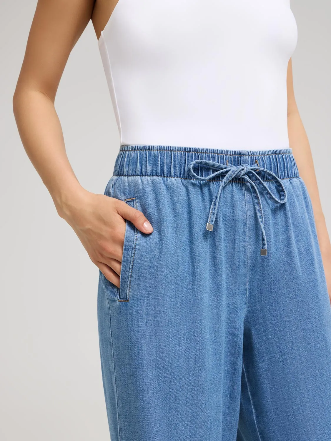 Denim Wide-Leg Pants sold by Suzy Shier product image thumbnail 5